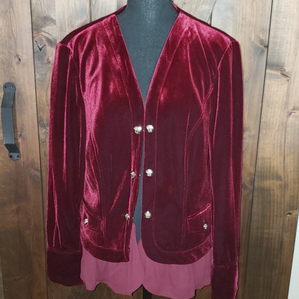 Inc velvet military jacket